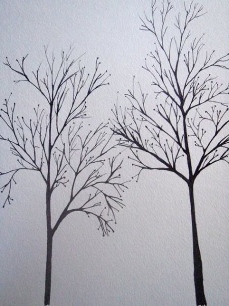 Дерево гелевой ручкой