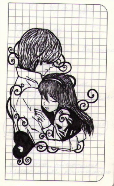 Рисунки ручкой в тетради аниме