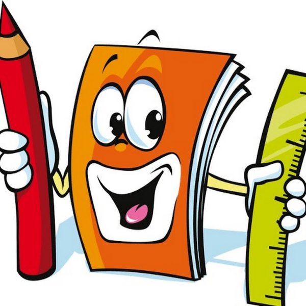 Линейка и карандаш мультяшные