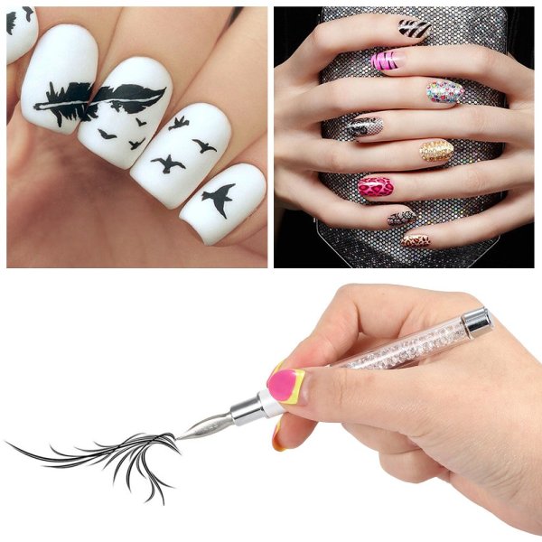 Маникюр с несложным рисунком