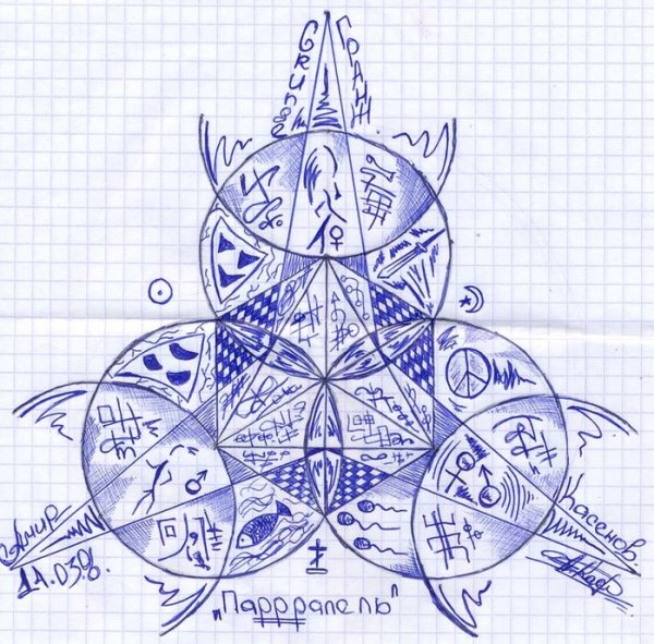 Орнамент ручкой в тетради