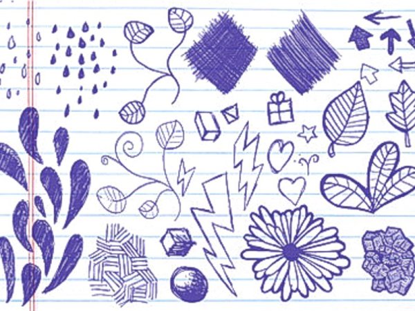 Узоры на листочке в клеточку