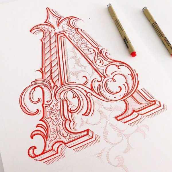 Каллиграфия инициалы