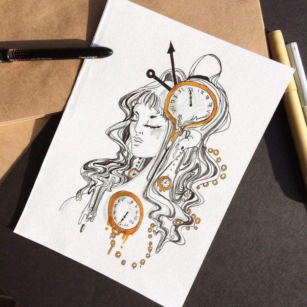 Рисунки золотым маркером