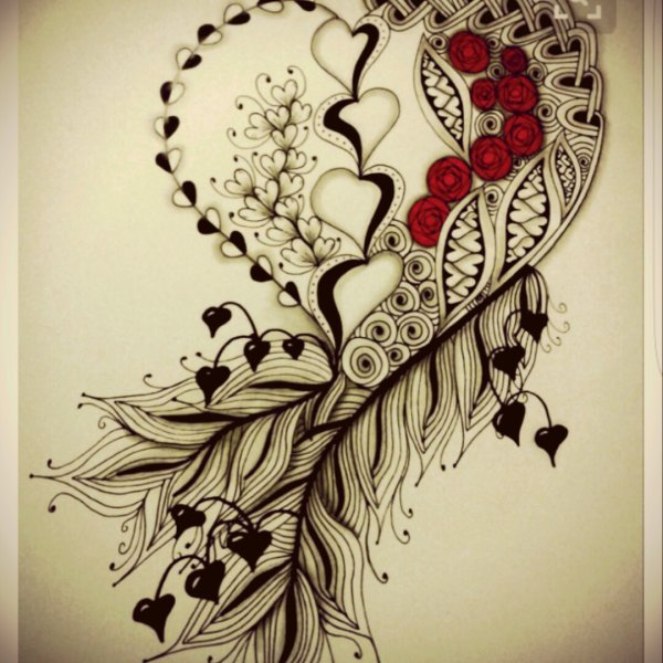 Зентангл сердце