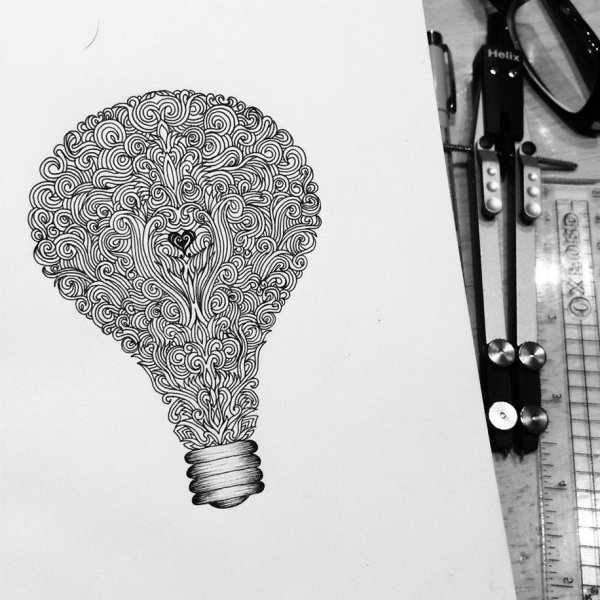 Рисунки чёрной ручкой