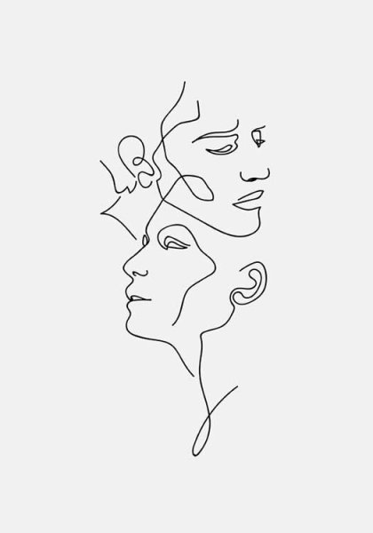 Лицо одной линией