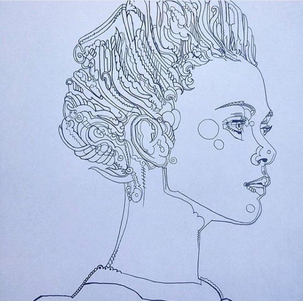 Портрет девушки линиями