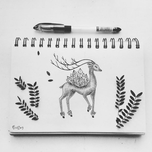 Маленькие рисунки для срисовки черной ручкой