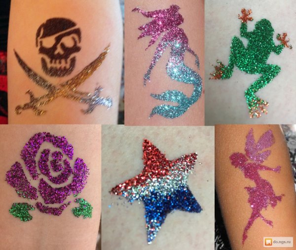Глиттер тату для детей