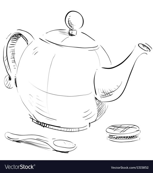 Чайник рисунок карандашом