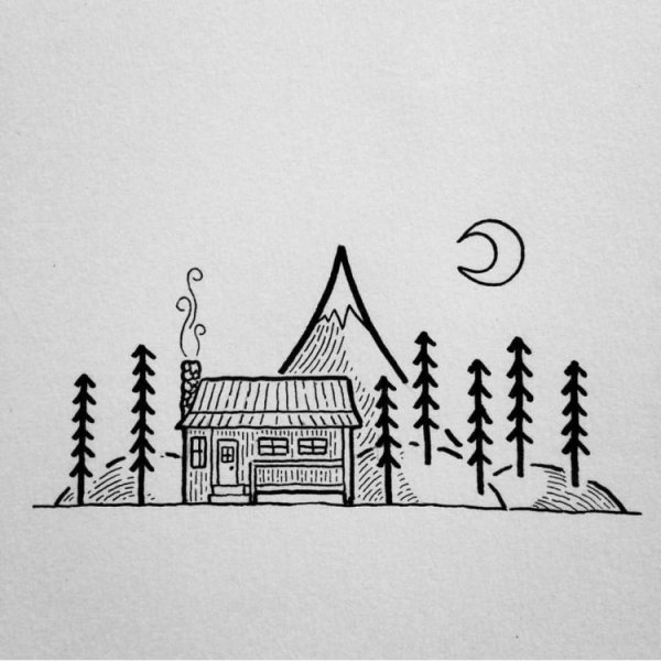 Дом эскиз Минимализм