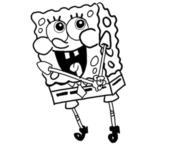 Трафарет губка Боб для 3д ручки