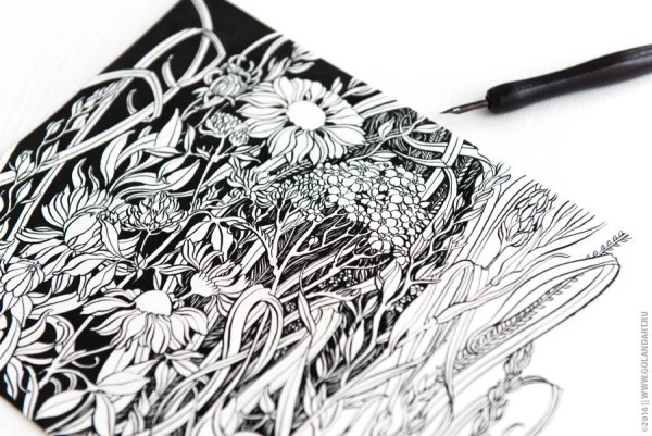 Узоры пером и тушью для начинающих простые базовыми элементами