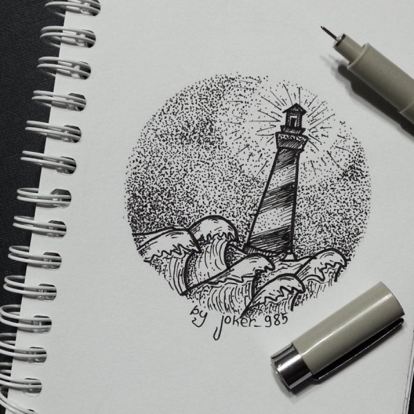 Рисуноки чёрной ручкой