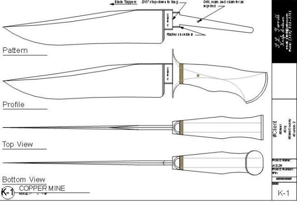 Дроп поинт нож чертеж