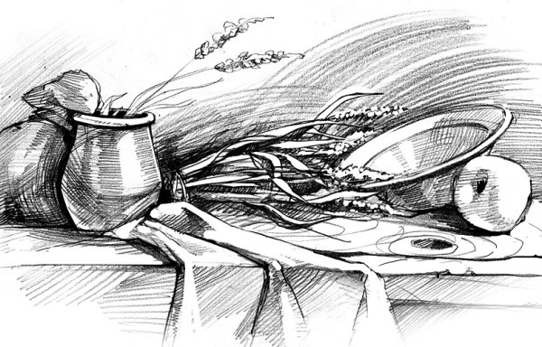 Зарисовки бытовых предметов