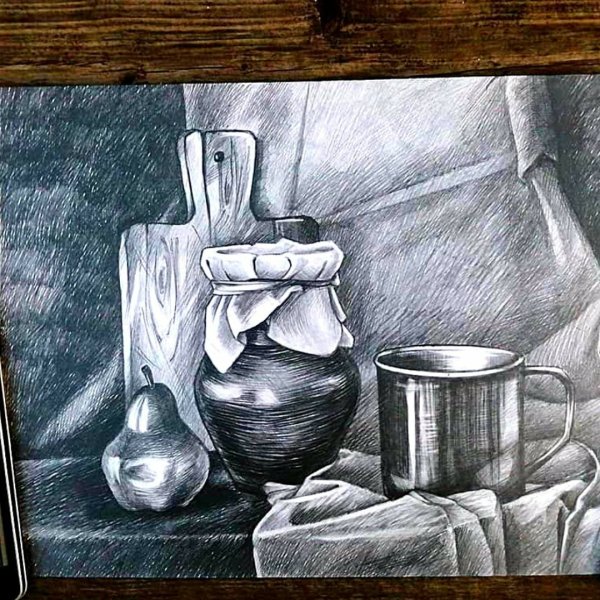 Натюрморт шариковой ручкой