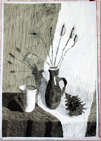 Декоративный графический натюрморт