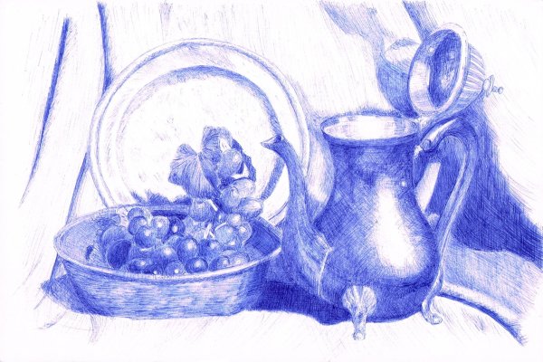 Декоративный натюрморт карандашом