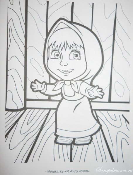 Маша и медведь карандашом