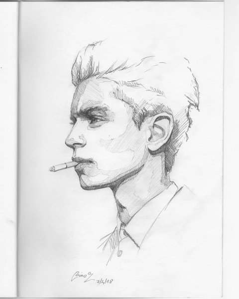 Скетчи парней карандашом