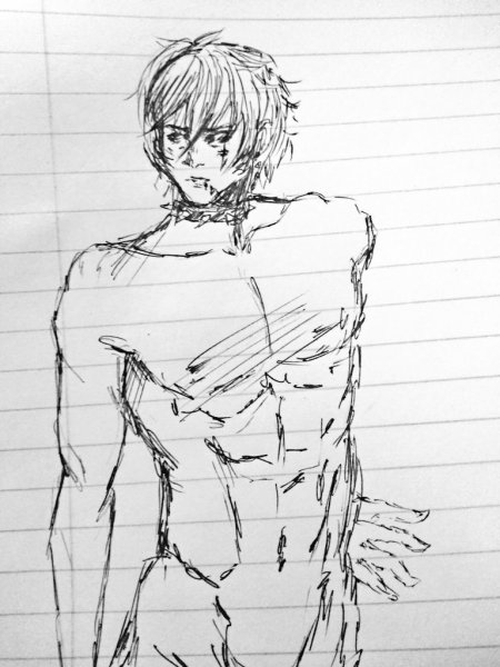 Мужской торс набросок