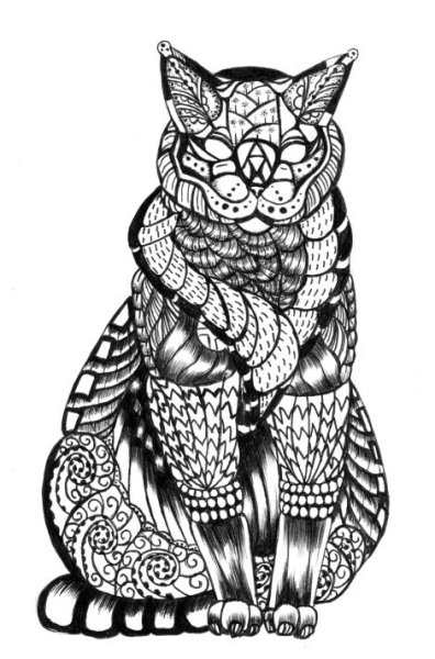 Ручка черный кот