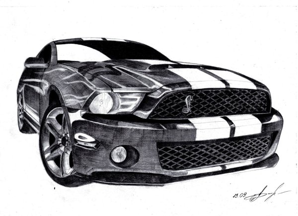Ford Mustang gt 500 Shelby карандашный