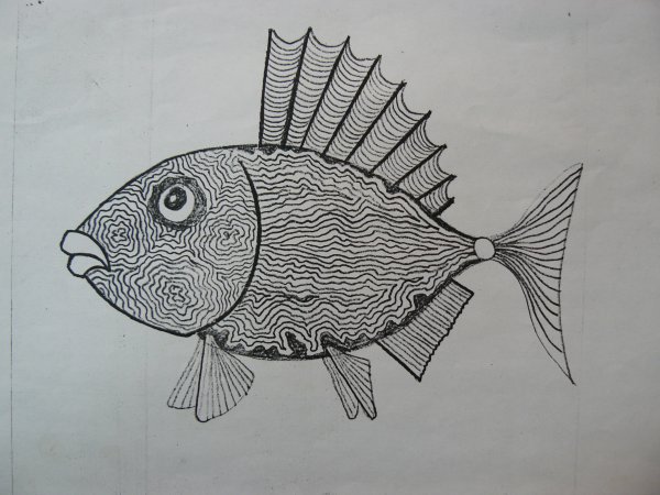 Эскиз фантастической рыбы