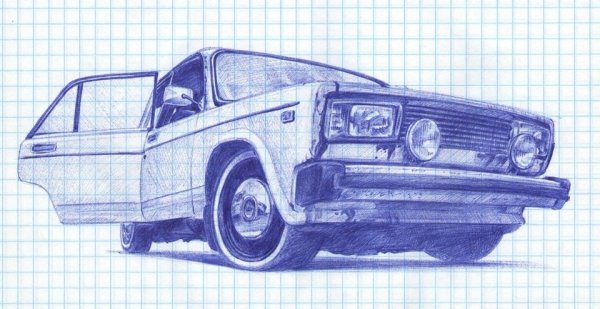 Рисунки машин в тетради