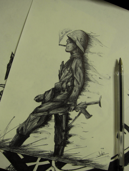 Война рисунок ручкой