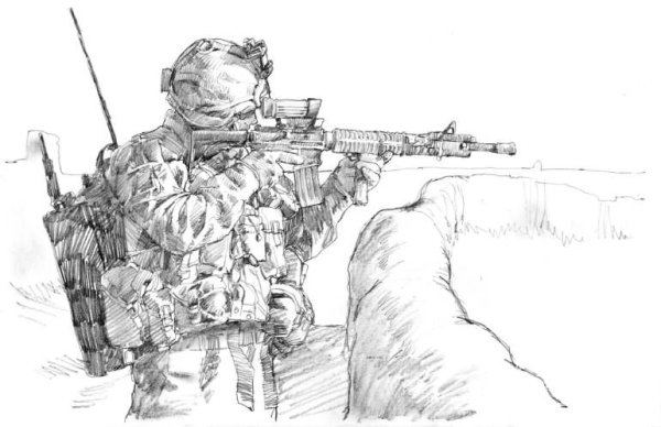 Спецназовец рисунки простые