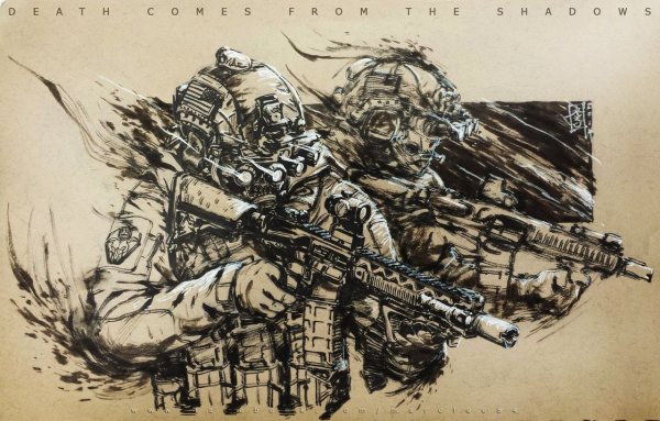 Рисунок в стиле Military