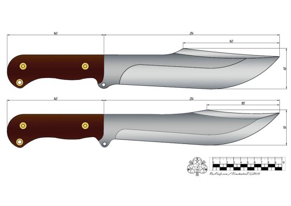 Охотничьи ножи Боуи чертеж