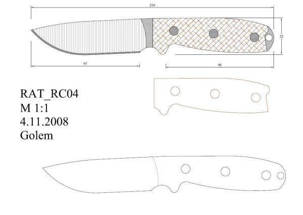 Боевой нож Кайман чертеж