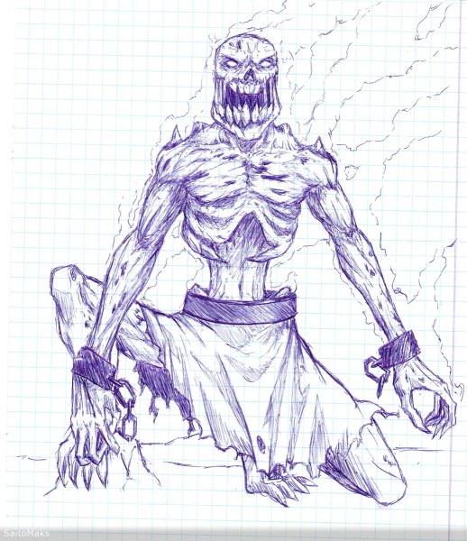 Нежить рисунок карандашом