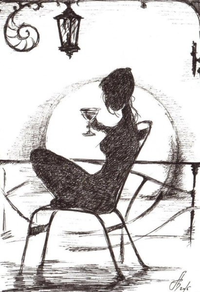 Рисунки чёрной гелевой ручкой