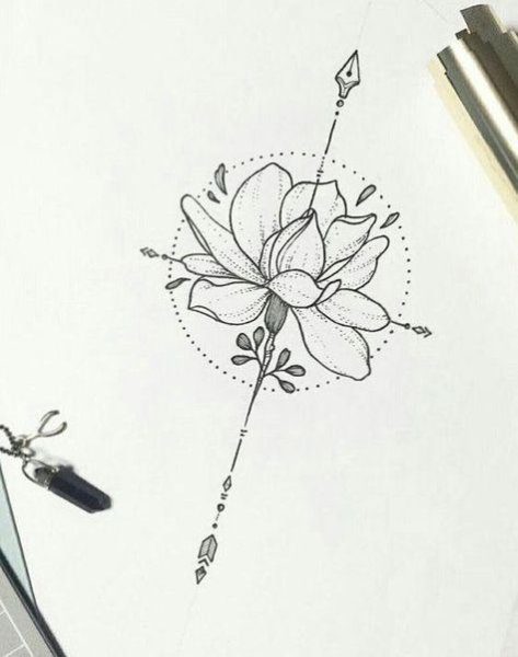 Эскизы тату цветы