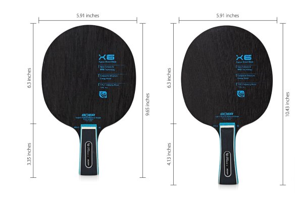 Размер ракетки для пинг понга