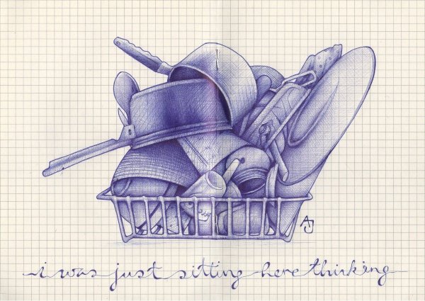 Скетчи ручкой в тетради