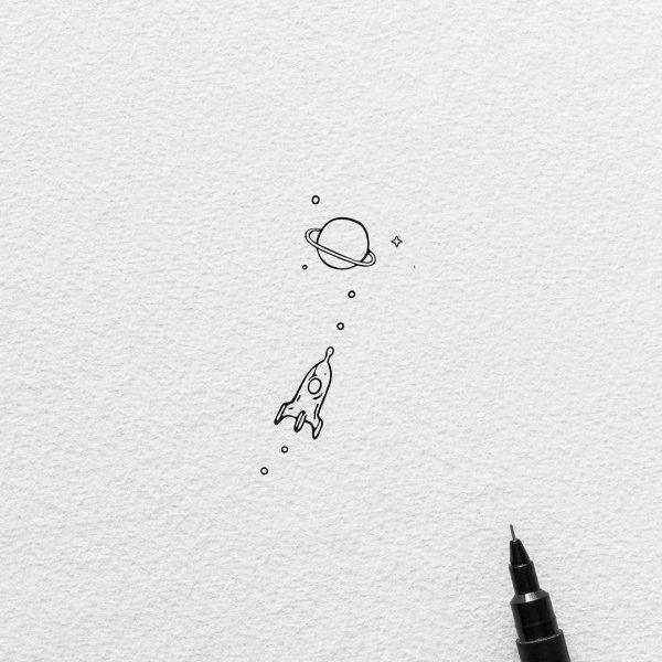 Рисунки Минимализм черной ручкой