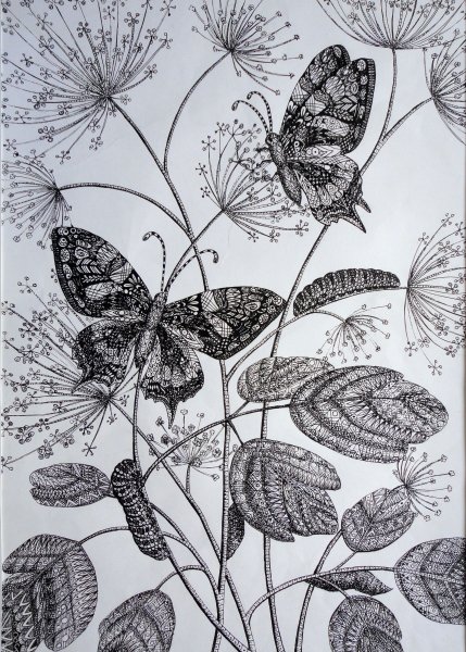 Стилизация насекомых в композиции