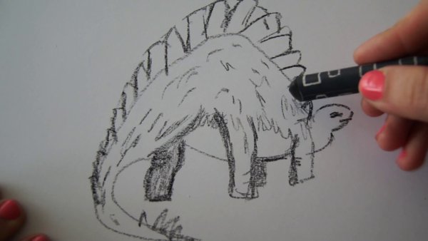 Динозаврик рисунок ручкой