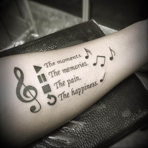 Музыкальные тату надпись