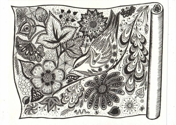 Ткань гелевыми ручками