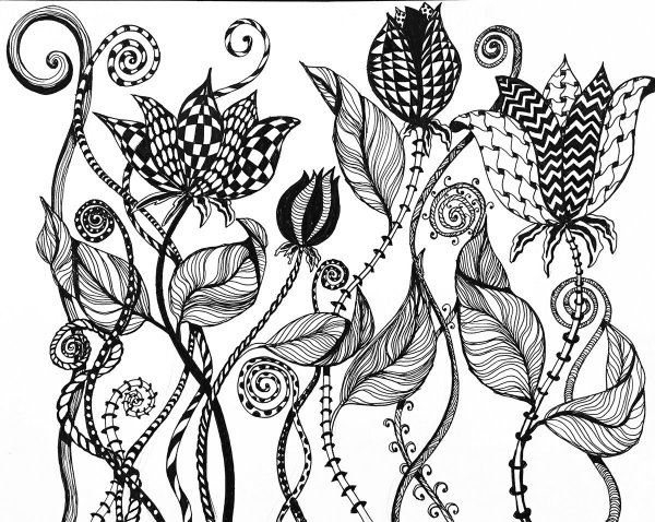 Дудлинг цветы