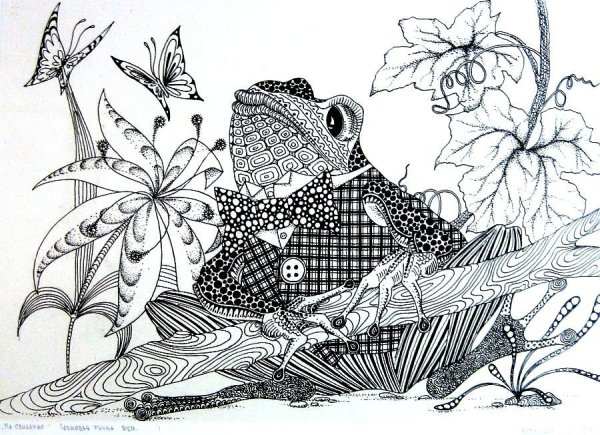 Композиция гелевой ручкой