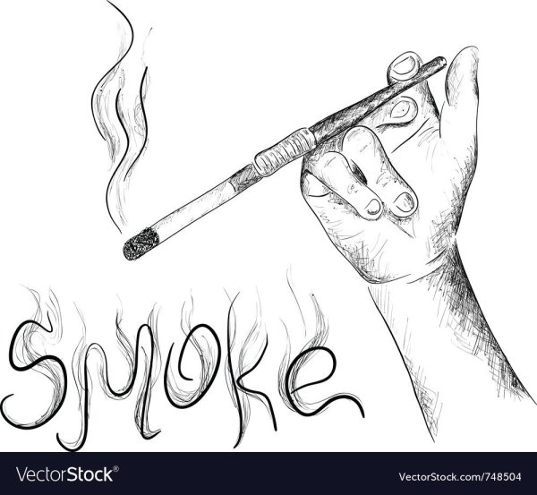 Рука с сигаретой эскиз