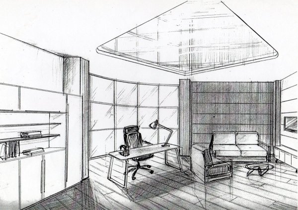 Интерьер карандашом